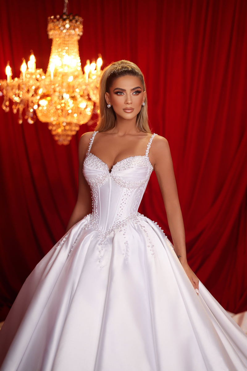 Nadia Satin Ball Gown Dress