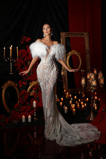 Feathered Wedding Dress