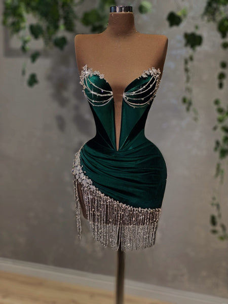 Short Emerald Dress M / Green