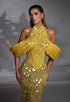 High Neck Beaded Gown