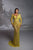 Floral Radiance Boat Neck Gown