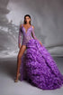 Plume Adorned V-Slit Glamour