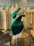 Mini Green Velvet Dress