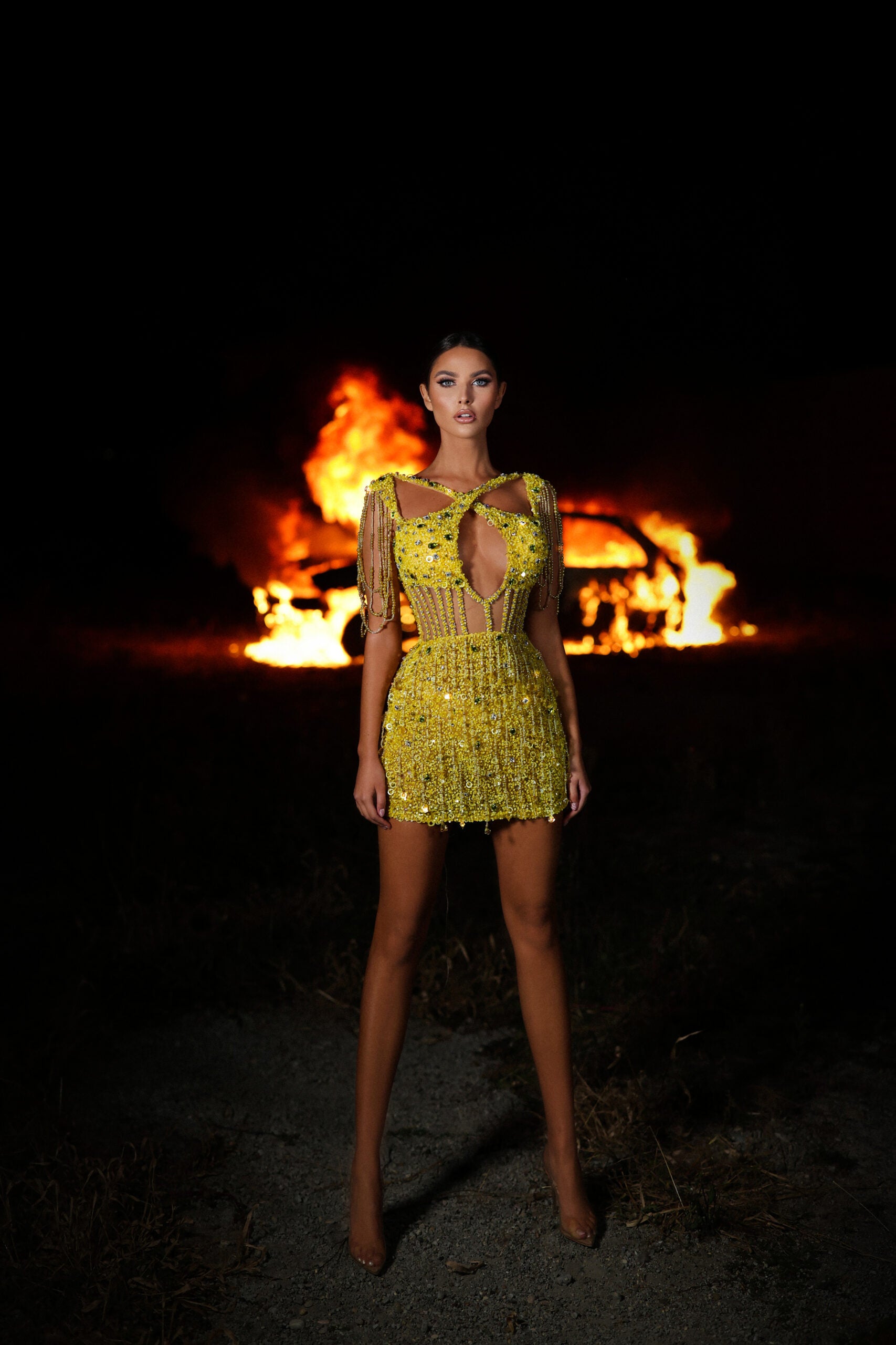 Yellow Stone Dress Goddess Exclusive Yellow Stone Dress Goddess Exclusive