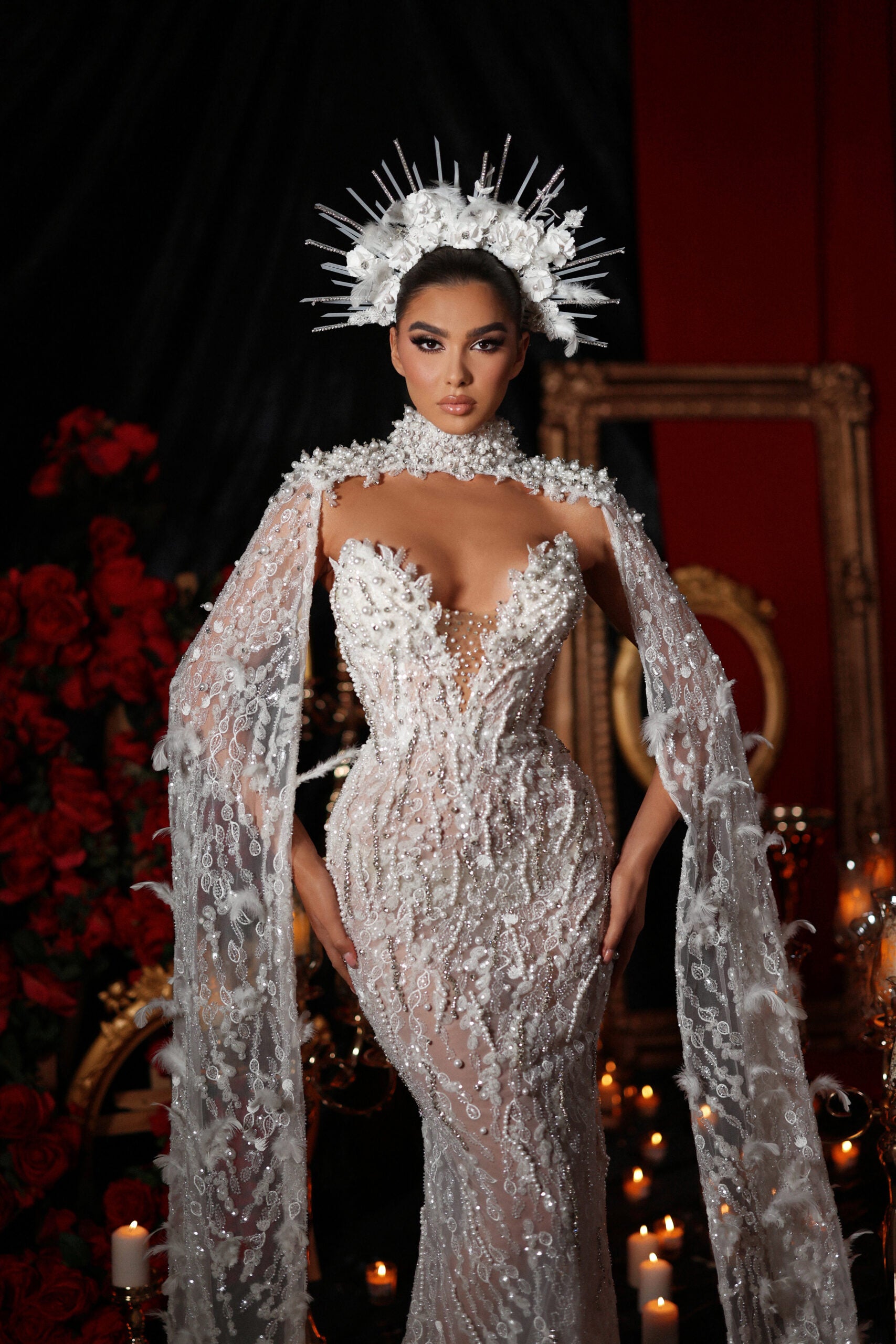 White feather dress – Goddess Exclusive White feather dress – Goddess Exclusive