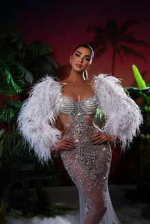 Feather Silver Dress