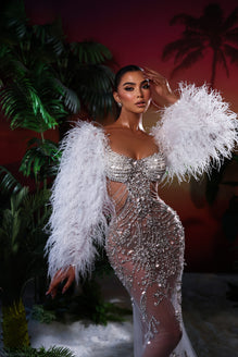 Feather Silver Dress