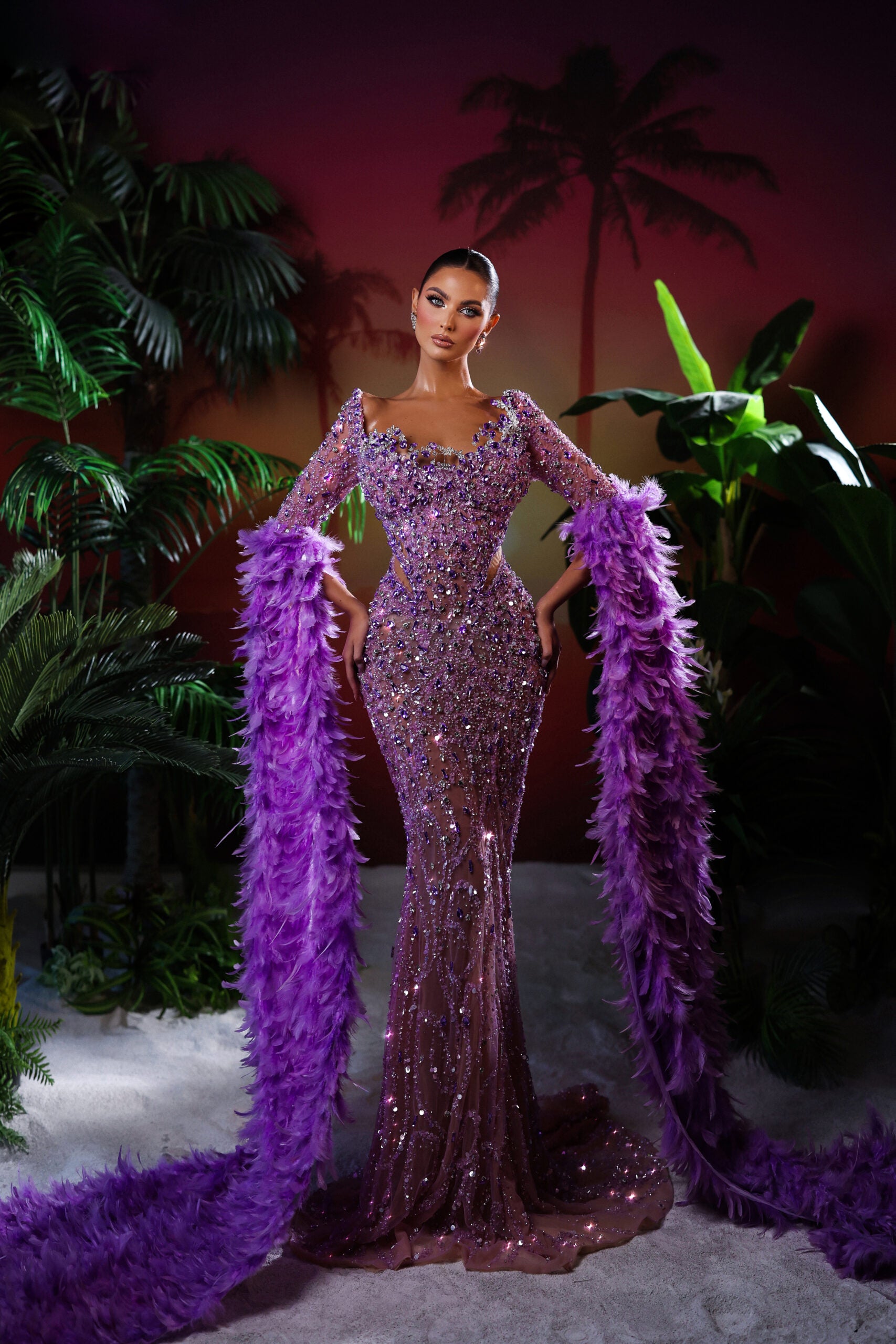 Violet Feather Dress – Goddess Exclusive