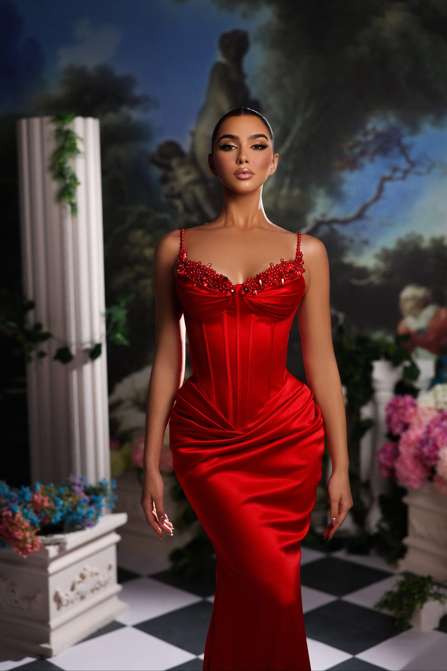 Red Satin Dress Goddess Exclusive Red Satin Dress Goddess Exclusive