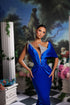 Blue Satin Dress