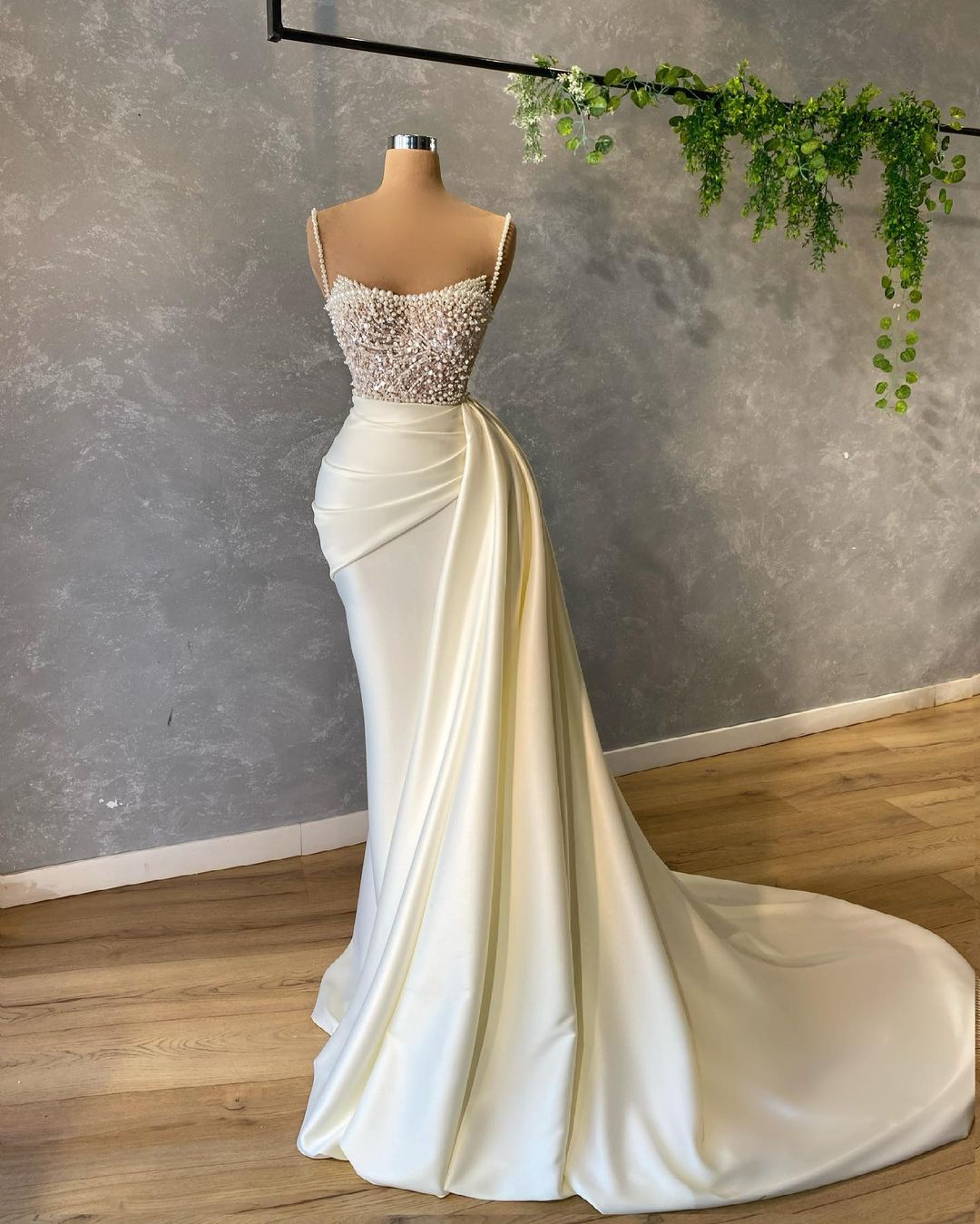 White beaded gown Goddess Exclusive White beaded gown Goddess Exclusive