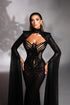 Extra long sleeve sequin gown