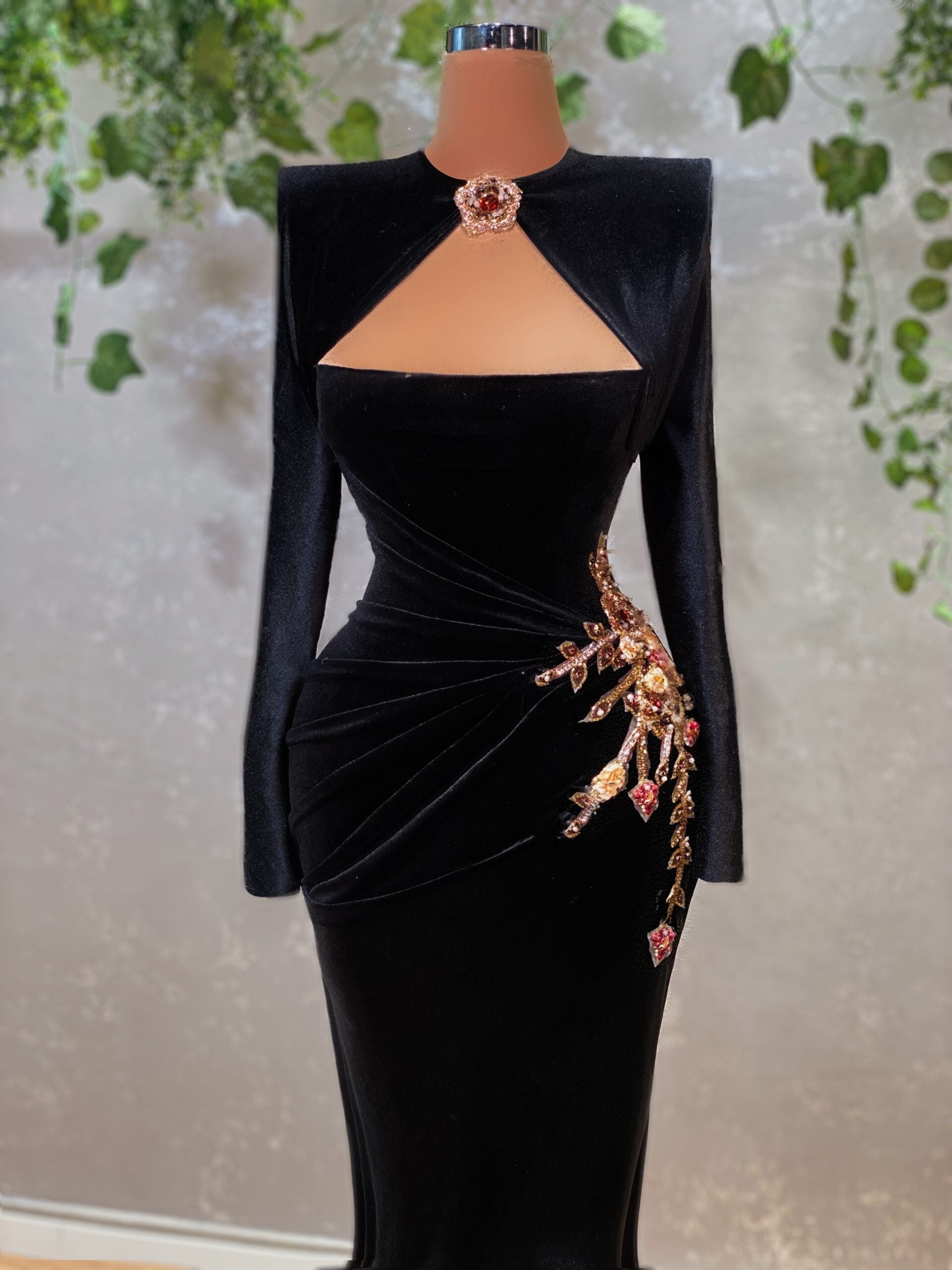 Black Velvet Dress - Main Image