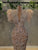 Feather nude dress