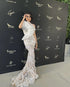 White 3D floral dress