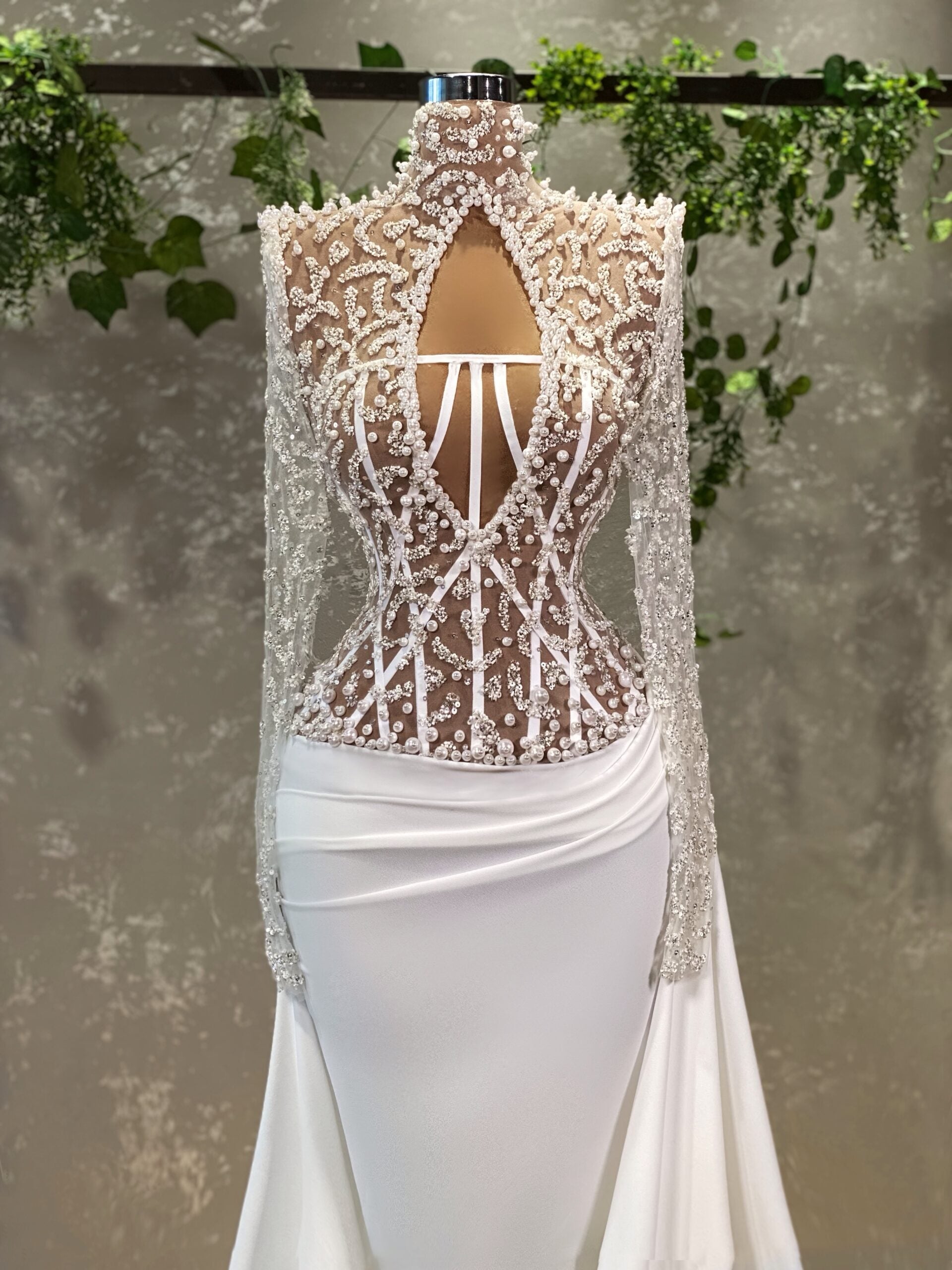 White Pearl Embellished Dress – Goddess Exclusive