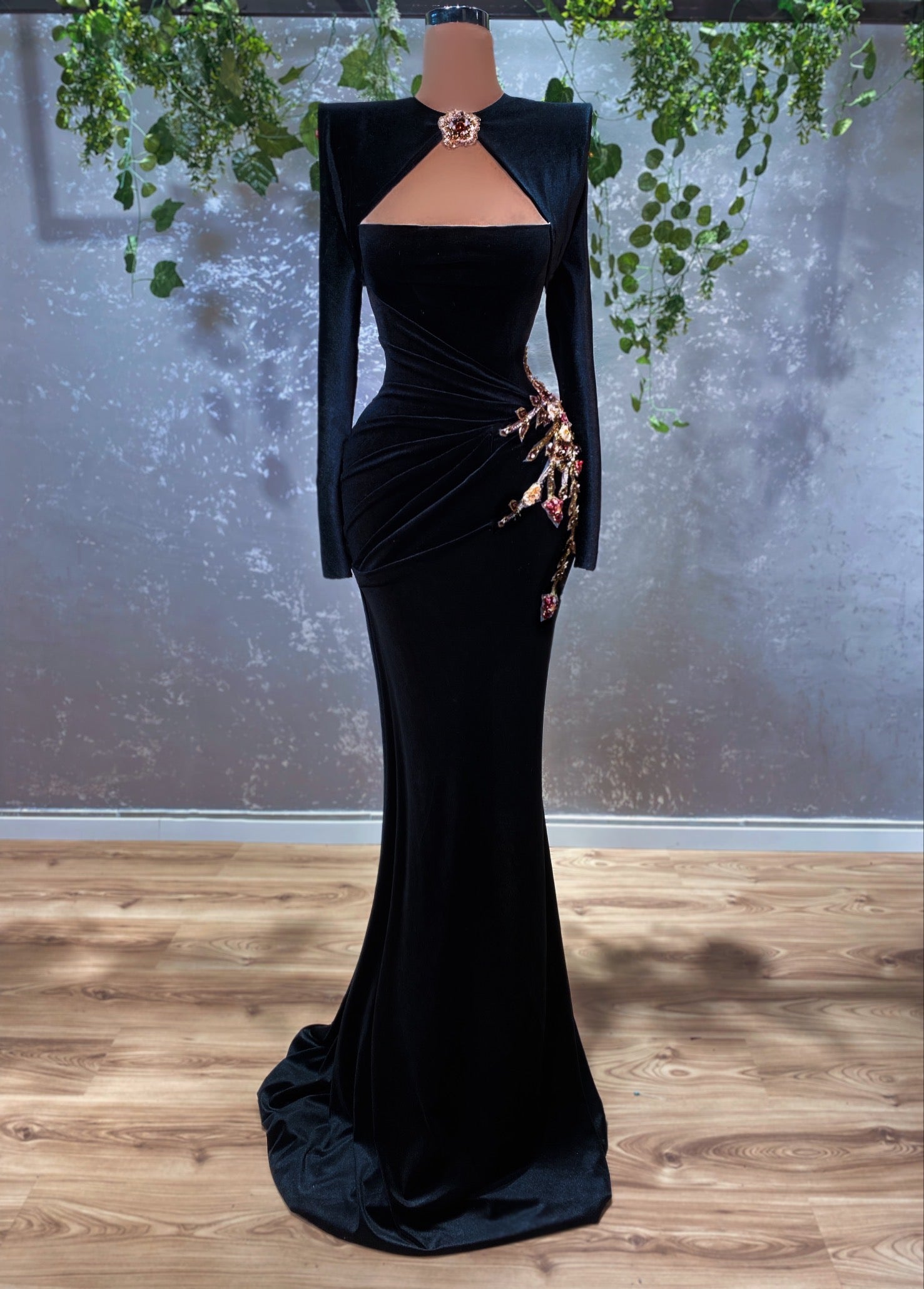 Buy Black Sequins Georgette Gown Online At Ethnic Plus