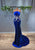 Long Blue Velvet Dress