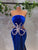 Long Blue Velvet Dress