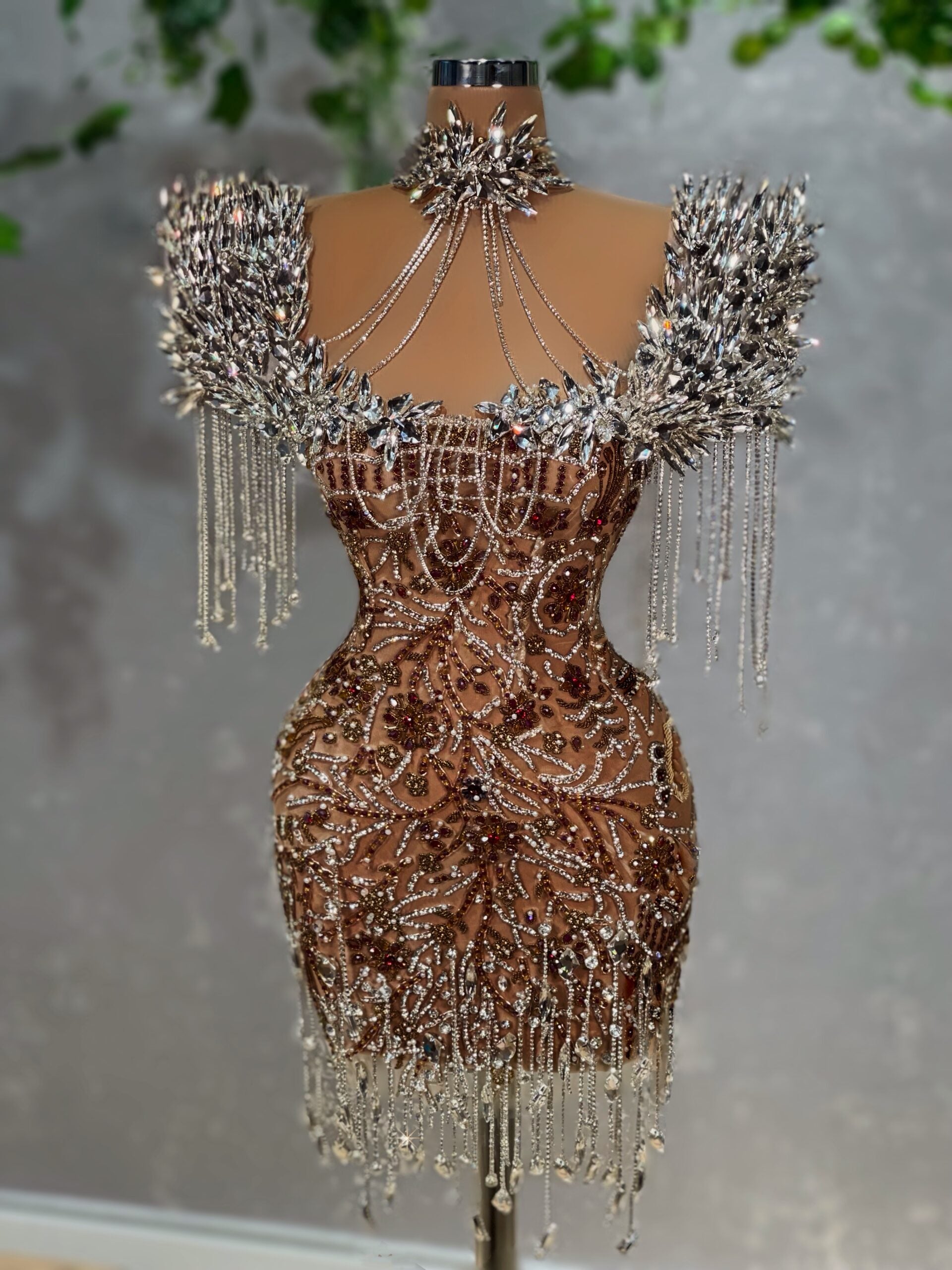 Short silver party dress