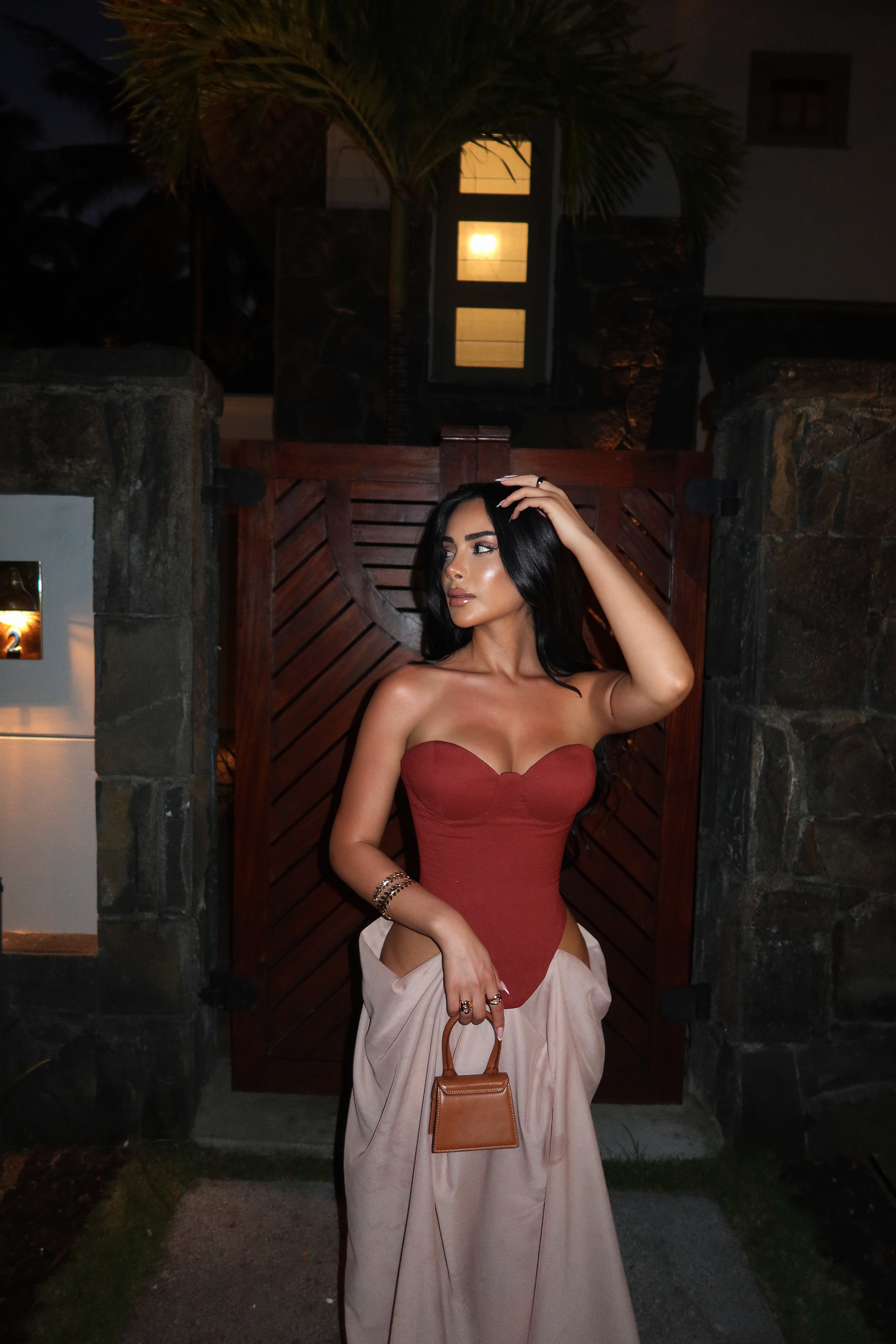goddess corset dress Bead-Adorned Corset Gown L
