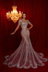 Silver Sequin Embellished Gown