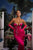 Glamourous Pink with Silver details strapless gown