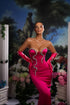 Glamourous Pink with Silver details strapless gown