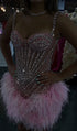 Pink Charm Beaded Strappy Dress